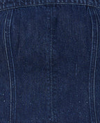 Top bustier en jean avec strass