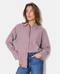 Chemise oversize avec carreaux et strass