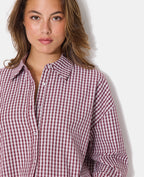 Chemise oversize avec carreaux et strass