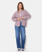 Chemise oversize avec carreaux et strass