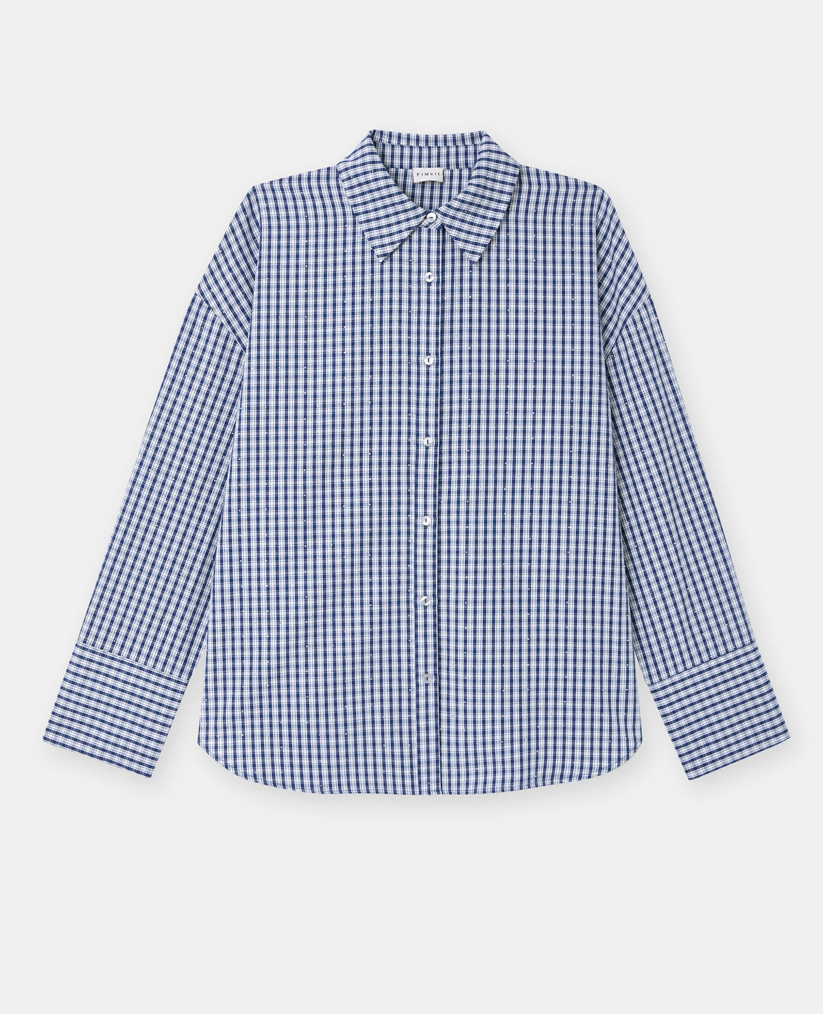 Chemise oversize avec carreaux et strass
