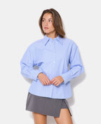 Chemise oversize rayée avec épaulettes