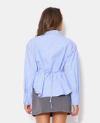 Chemise oversize rayée avec épaulettes