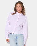 Chemise rayée avec volants