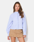 Chemise rayée avec volants