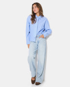 Chemise oversize rayée avec cravate
