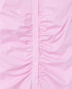 Chemise fittée rayée avec fronces