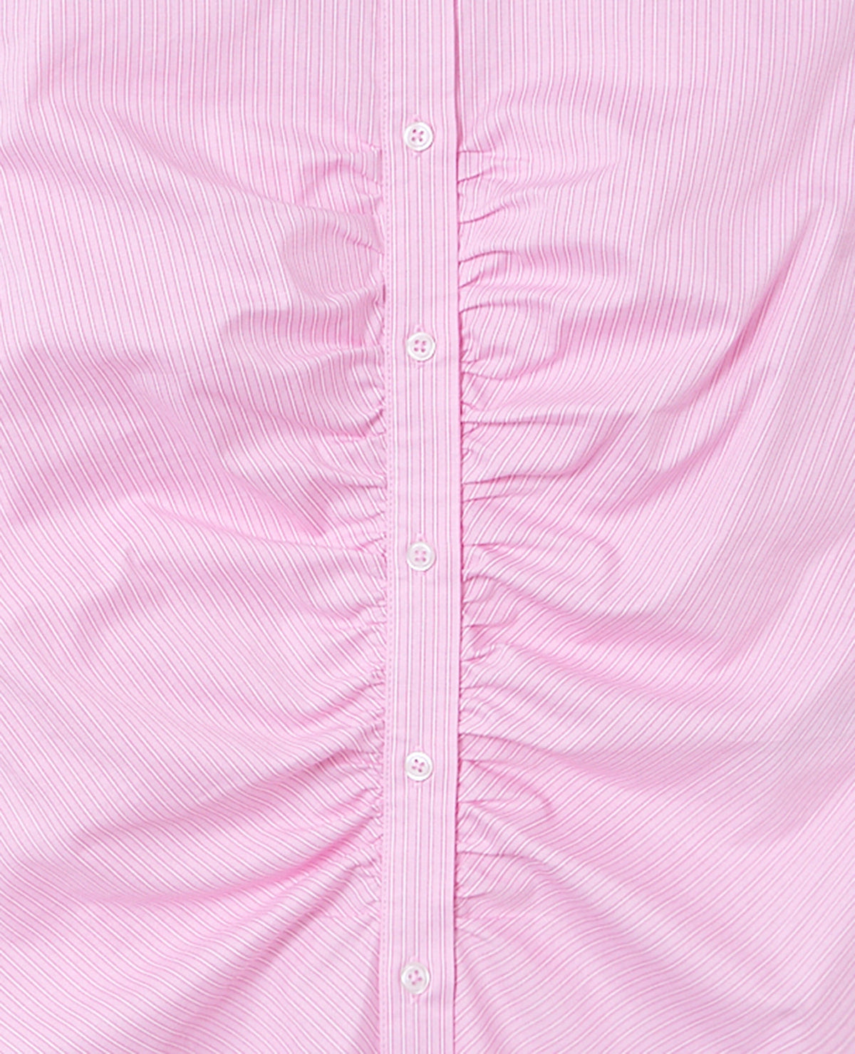 Chemise fittée rayée avec fronces