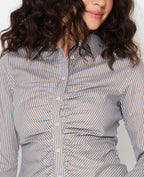 Chemise fittée rayée avec fronces