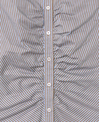 Chemise fittée rayée avec fronces