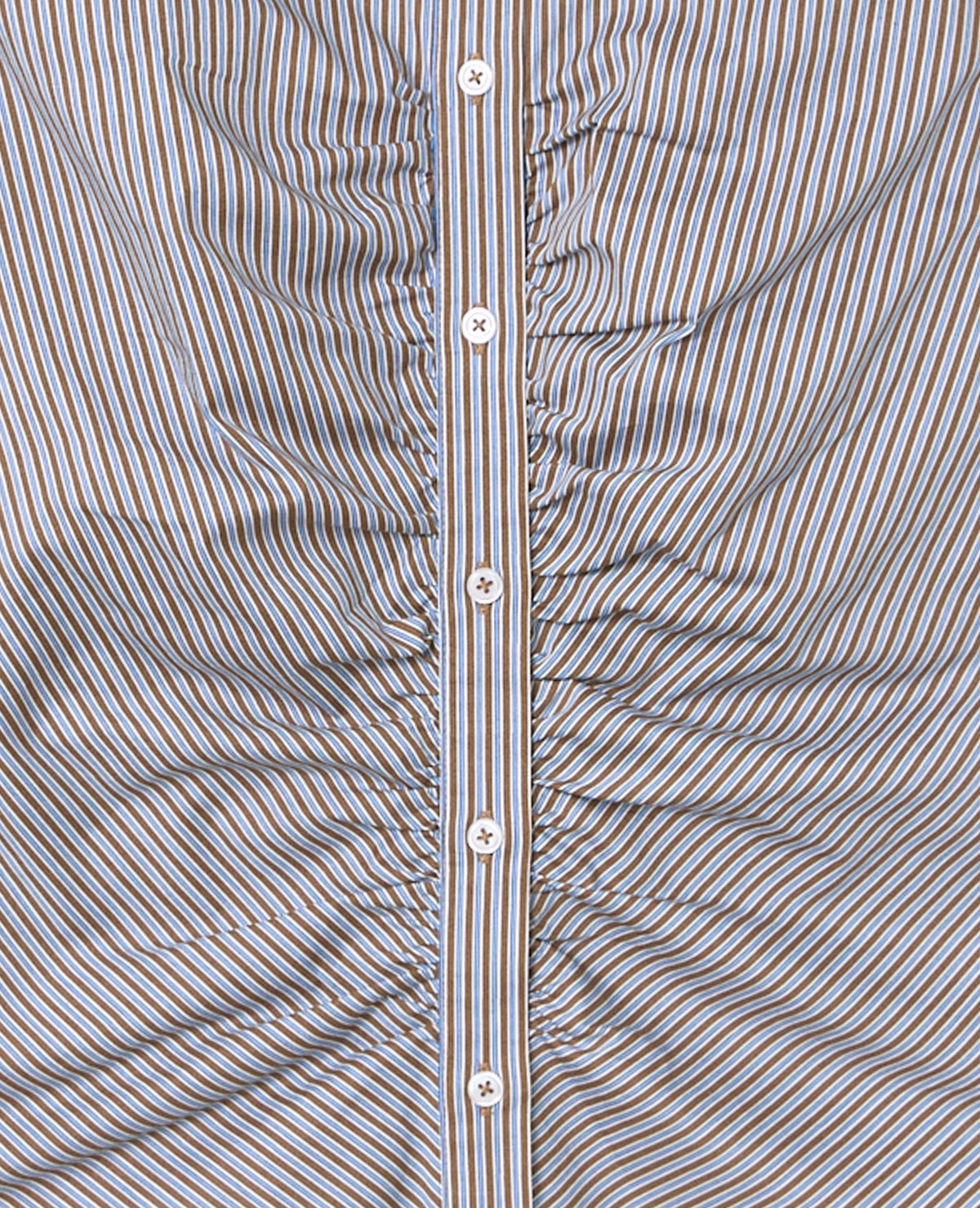 Chemise fittée rayée avec fronces