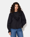 Blouse manches longues avec dentelle et volants