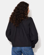 Blouse manches longues avec dentelle et volants