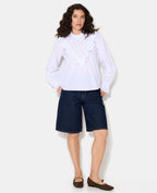 Blouse manches longues avec dentelle et volants