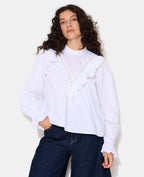 Blouse manches longues avec dentelle et volants