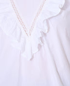 Blouse manches longues avec dentelle et volants