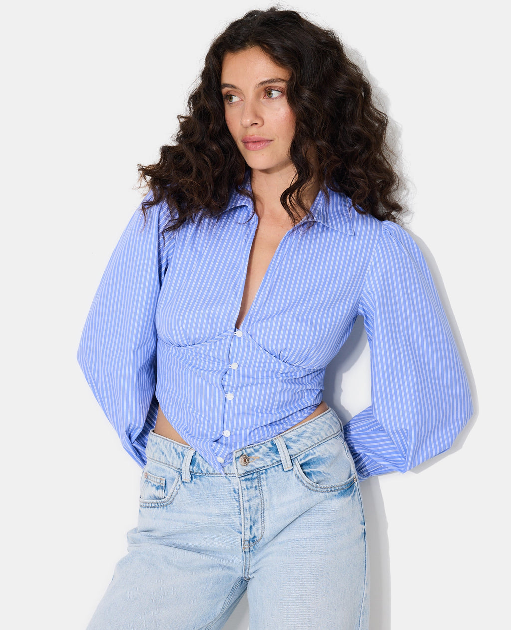 Chemise rayée façon corset