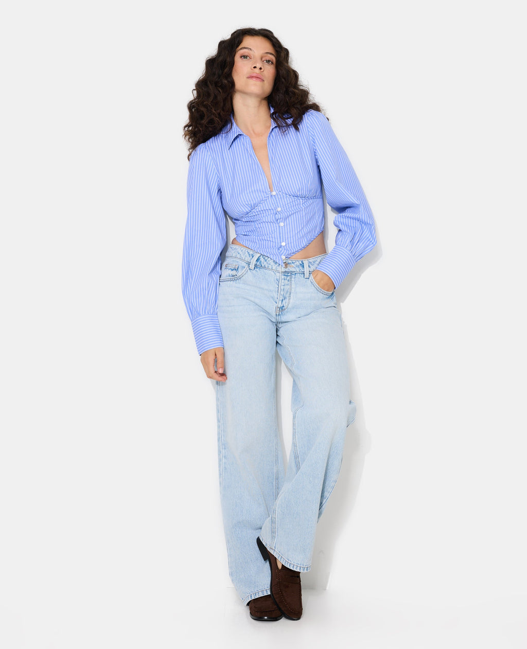 Chemise rayée façon corset