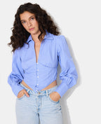 Chemise rayée façon corset