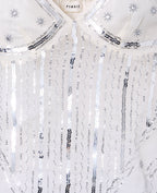 Top en voile avec sequins et broderies
