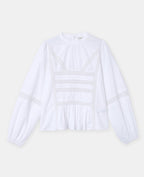 Blouse avec fronces, volants et broderies