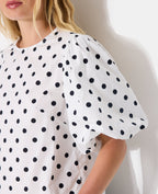 Blouse avec manches ballons motif pois