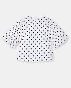 Blouse avec manches ballons motif pois