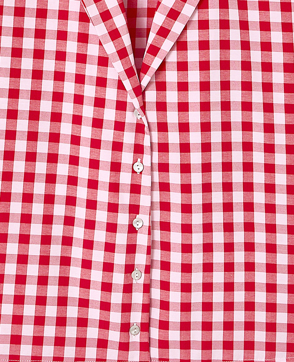 Haut de pyjama chemisette motif vichy