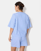 Haut de pyjama chemisette à rayures