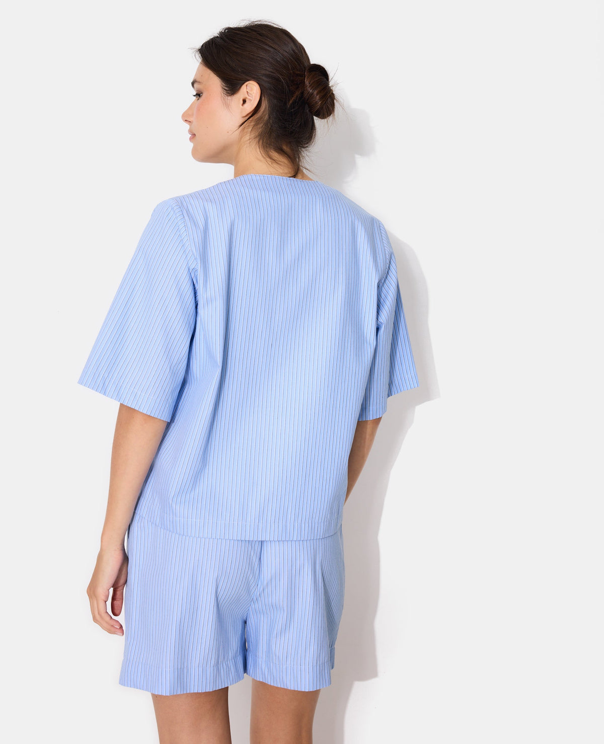 Haut de pyjama chemisette à rayures