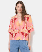 Chemise manches courtes motif soleils