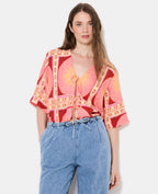Chemise manches courtes motif soleils