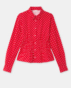 Chemise cintrée à pois avec taille élastiquée