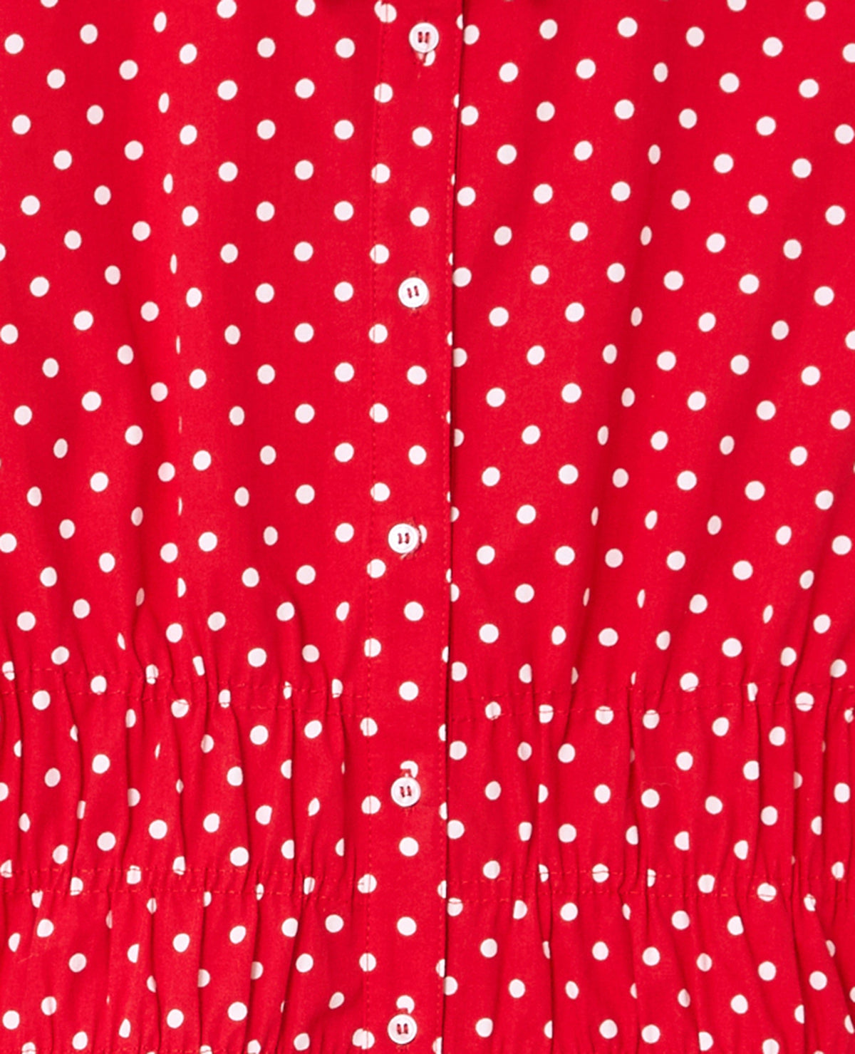 Chemise cintrée à pois avec taille élastiquée