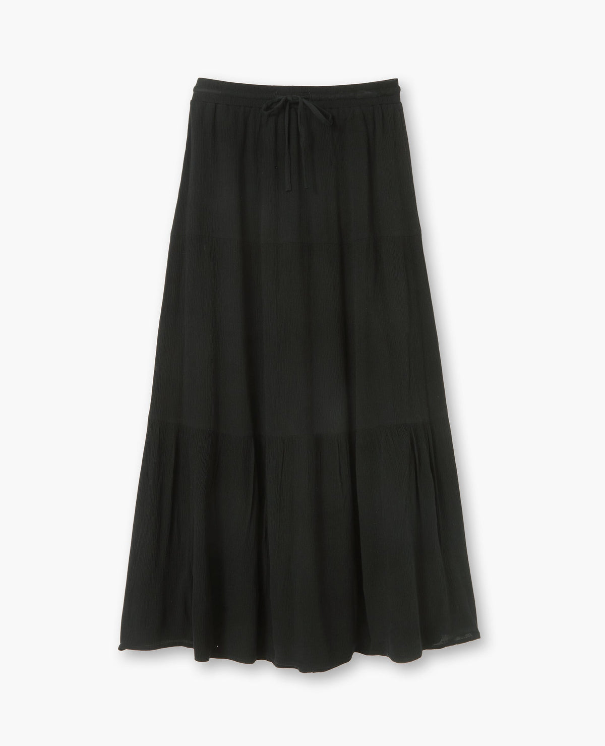 Jupon long à étages avec ceinture élastiquée