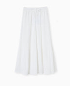 Jupon long à étages avec ceinture élastiquée
