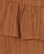 Jupe courte avec fils lurex et volants