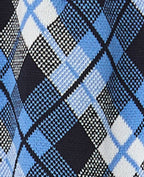 Jupe courte en maille motif carreaux jacquard