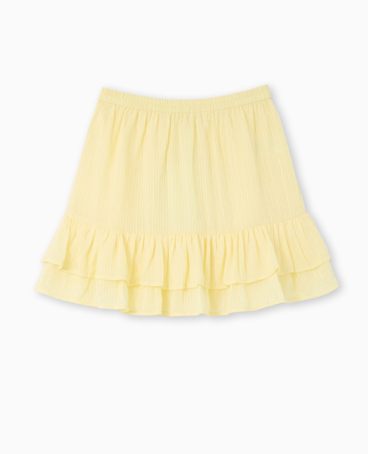 Jupe courte à volants avec mini sequins