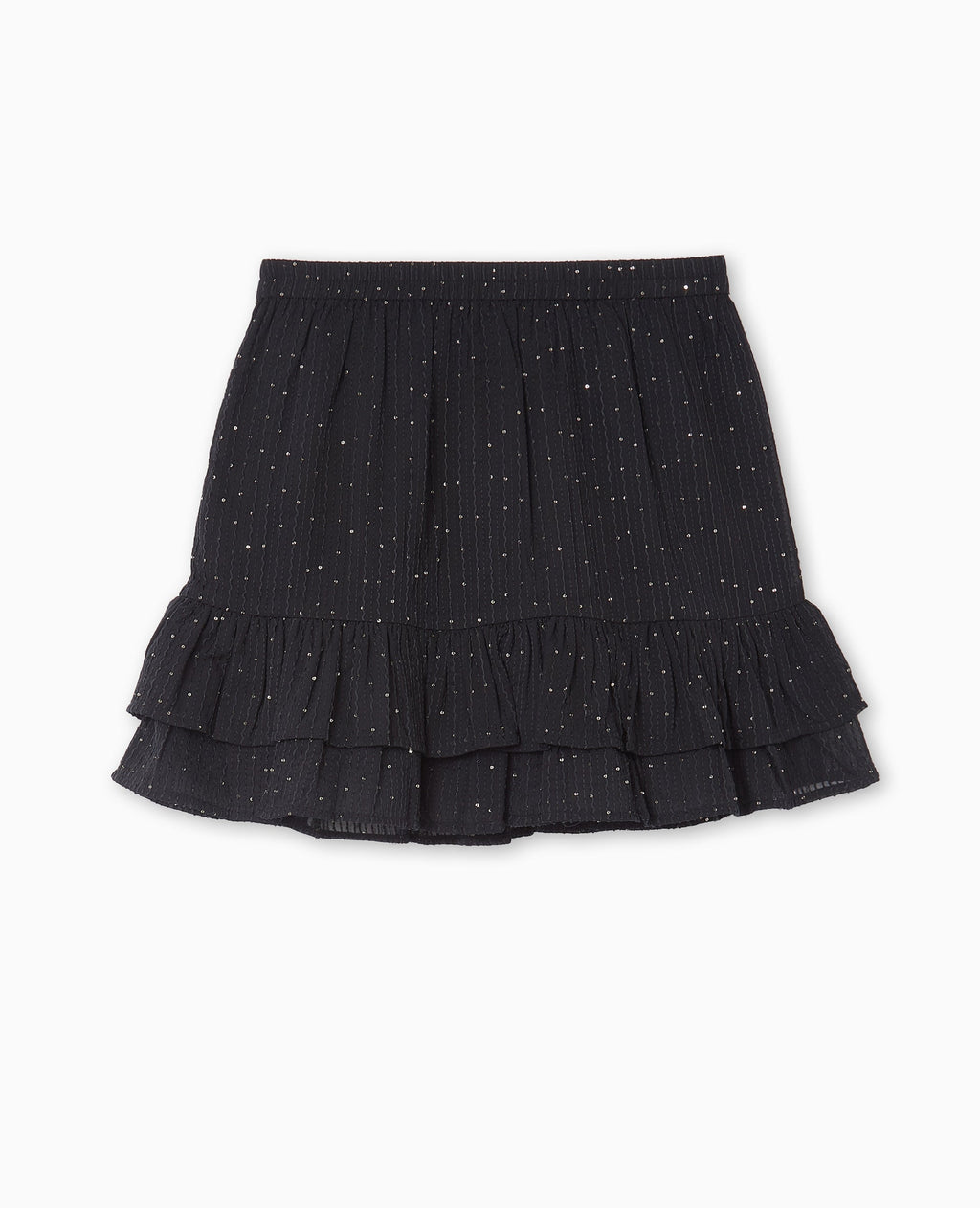 Jupe courte à volants avec mini sequins
