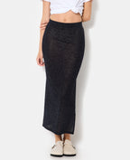 Jupe longue en maille avec fils lurex