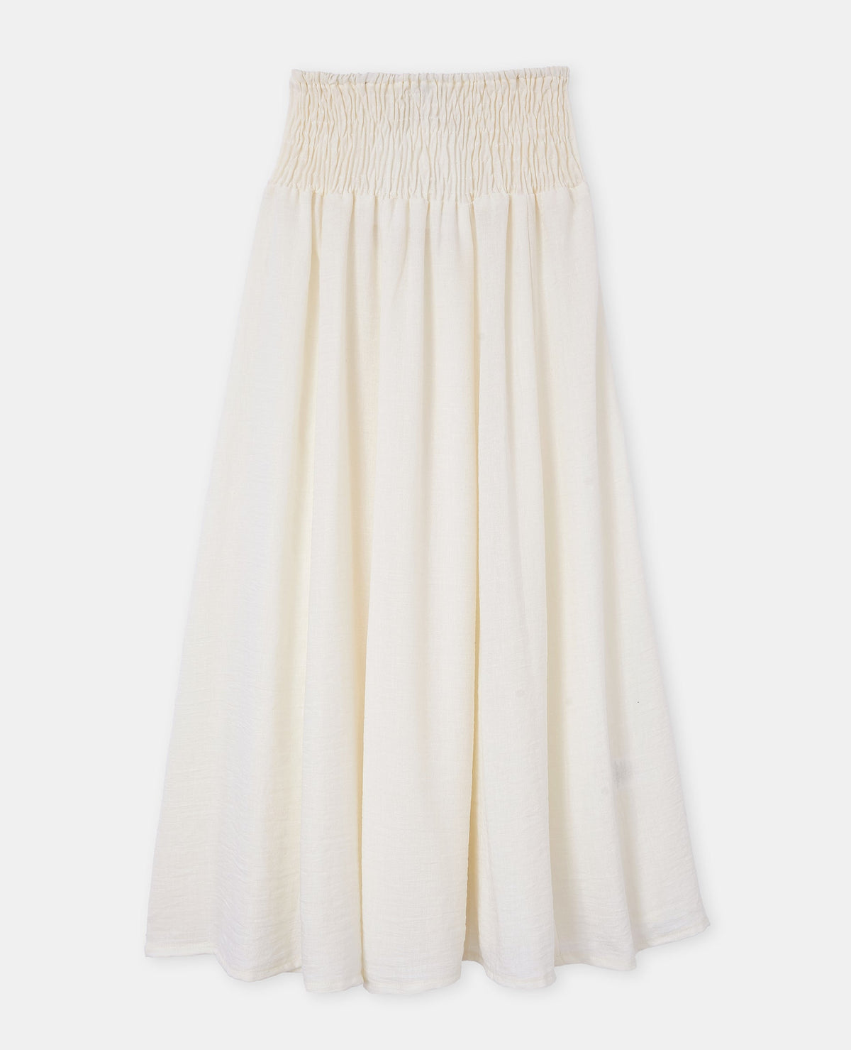 Jupe longue et évasée avec ceinture smock