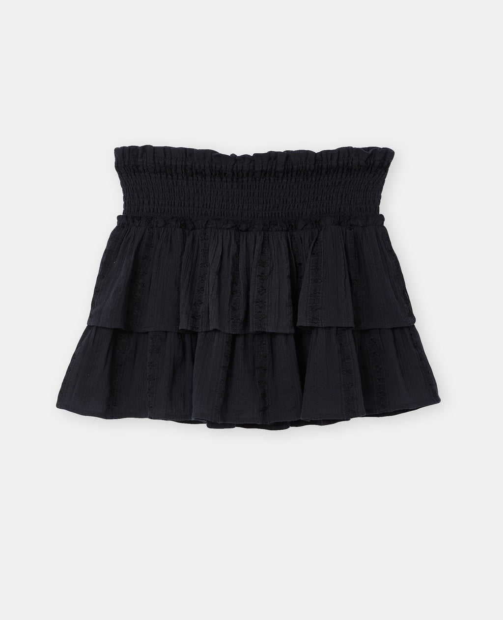Jupe-short avec volants et broderies