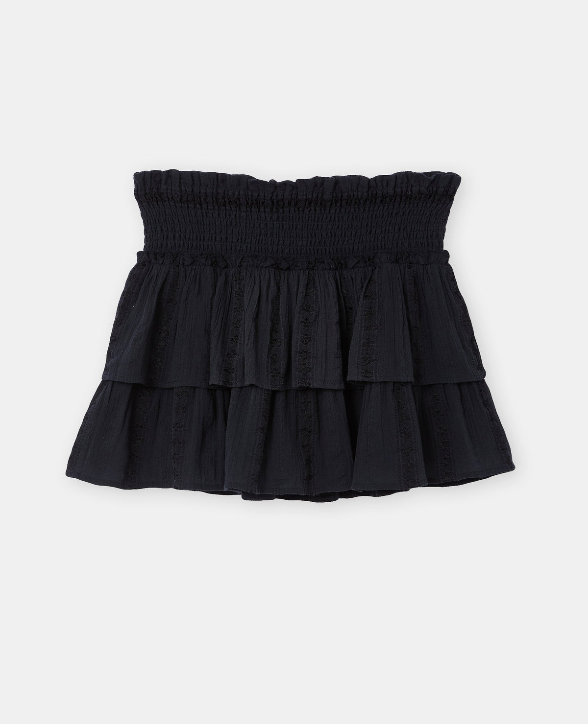 Jupe-short avec volants et broderies