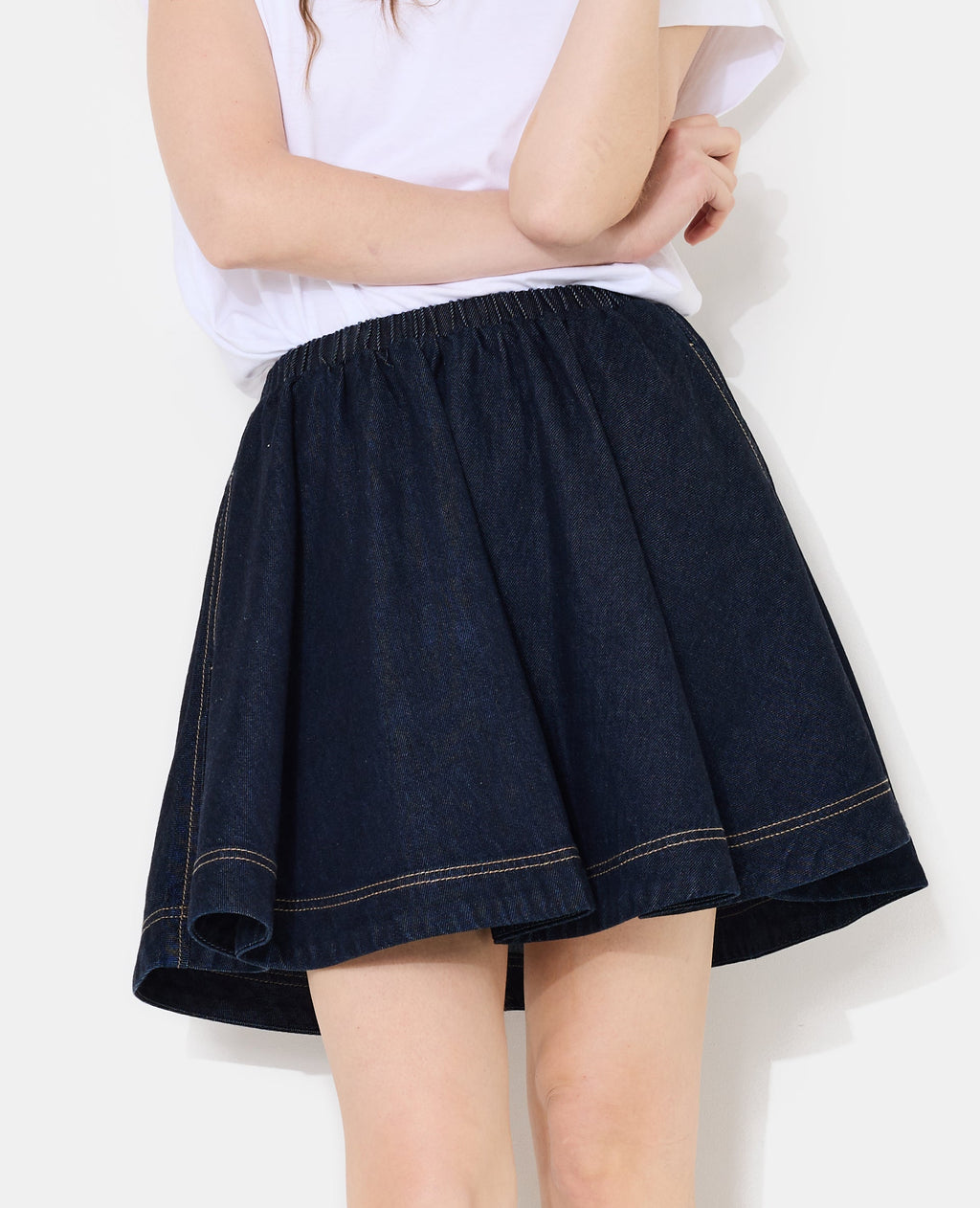 Jupe patineuse en jean