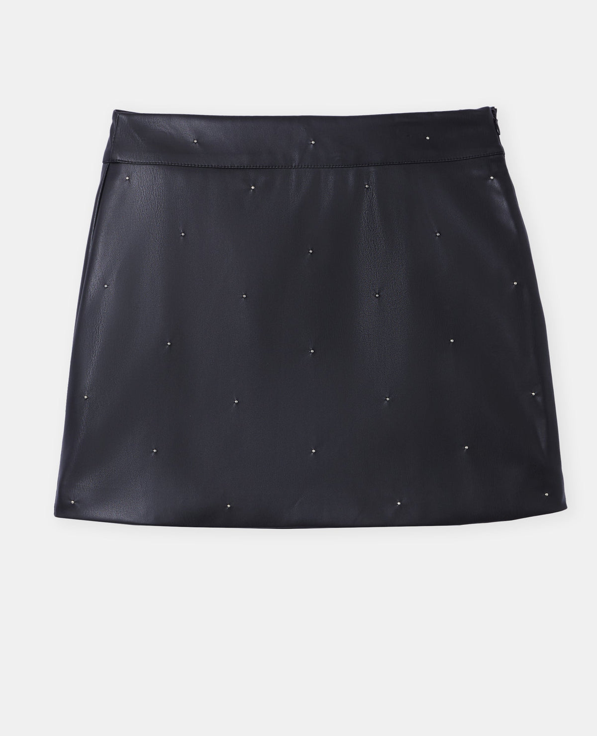 Jupe courte en simili avec mini-clous
