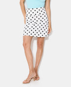 Jupe trapèze en maille motif pois