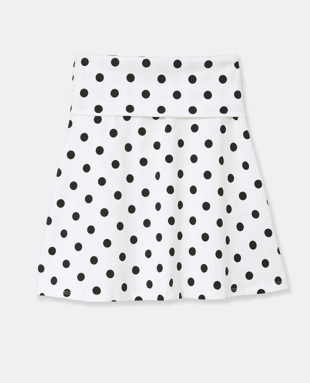 Jupe trapèze en maille motif pois