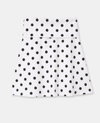 Jupe trapèze en maille motif pois