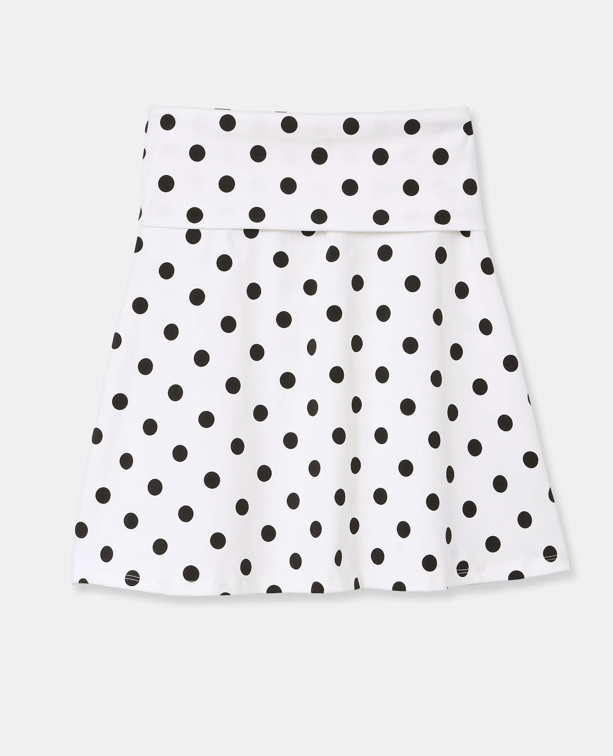 Jupe trapèze en maille motif pois